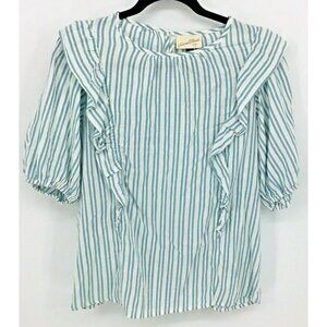 Universal Thread Top Small Prairie Blue White New